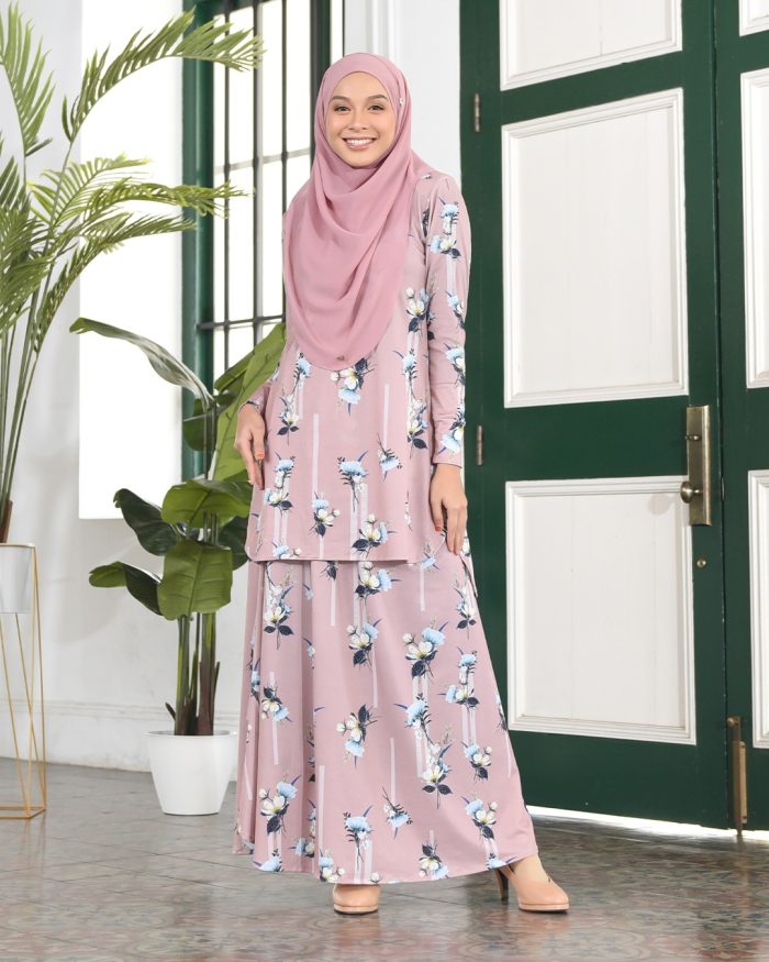 Baju Kurung Losra - Pastel Pink