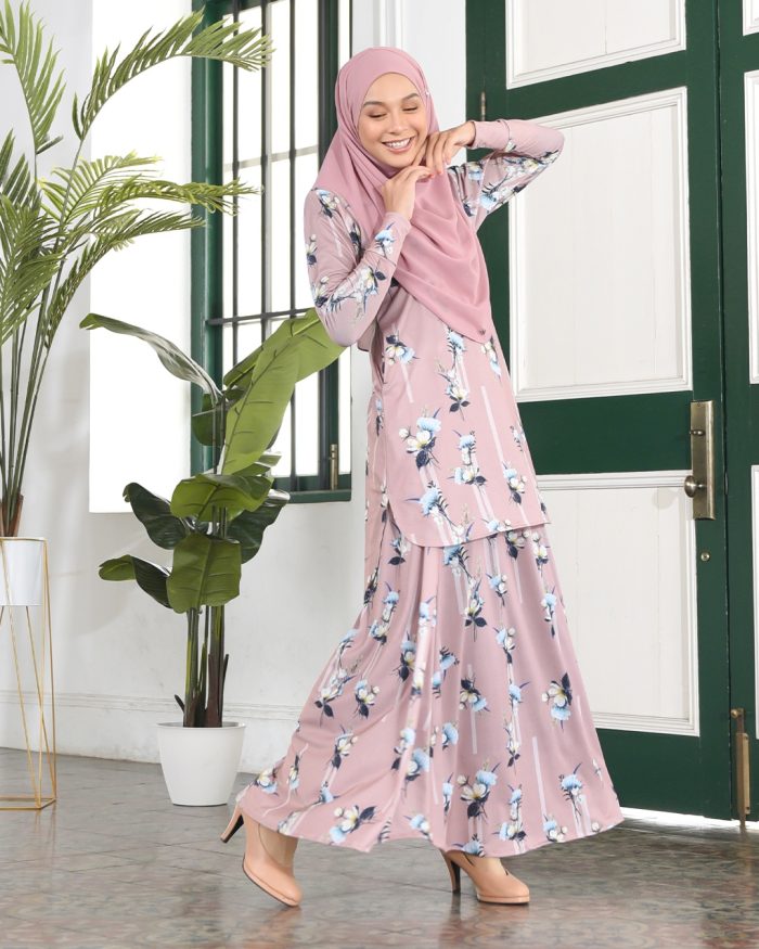 Baju Kurung Losra - Pastel Pink - Image 5