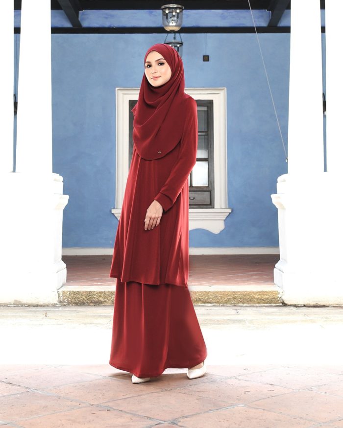 Baju Kurung Pahang Laura - Maroon