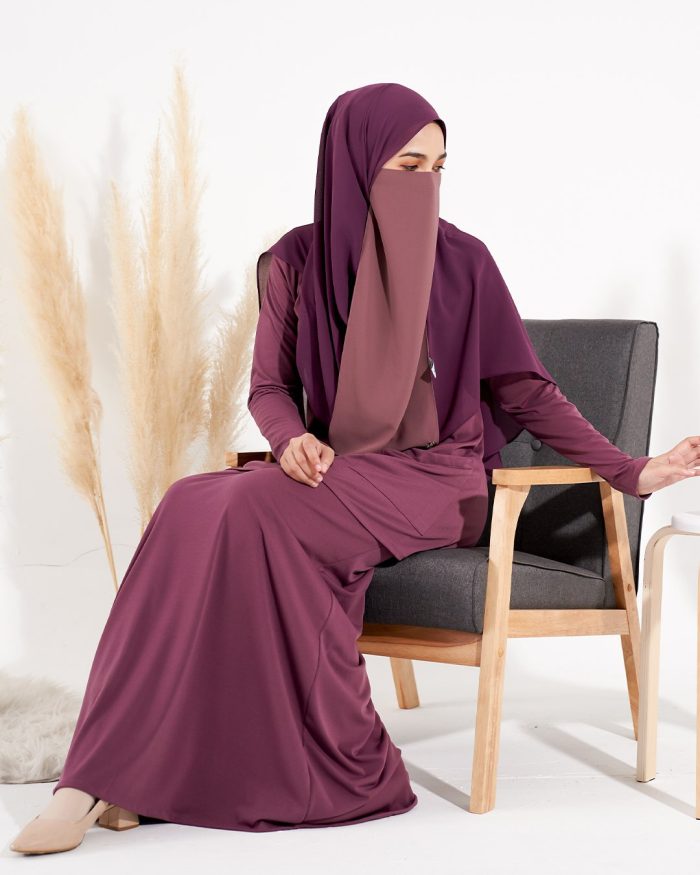 Baju Kurung Kedah Lesica - Mauve Purple - Image 3