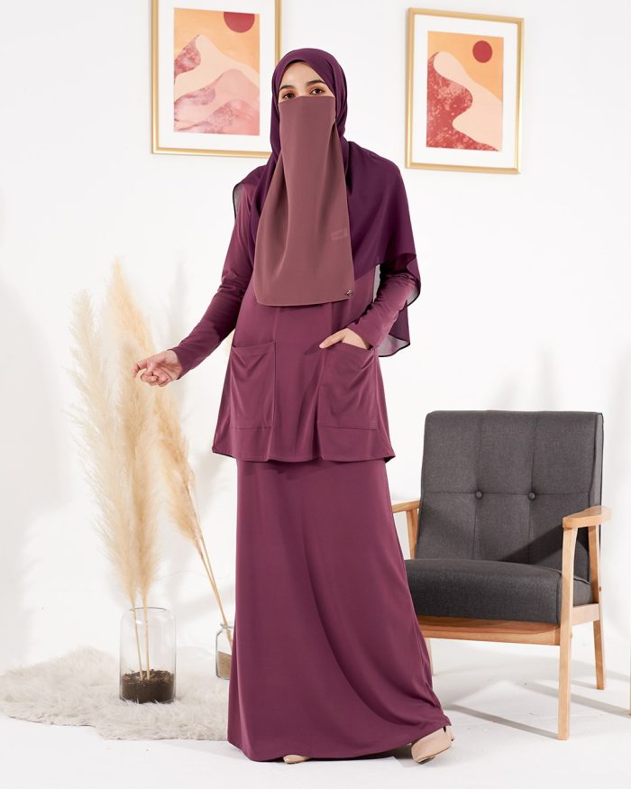 Baju Kurung Kedah Lesica - Mauve Purple - Image 2