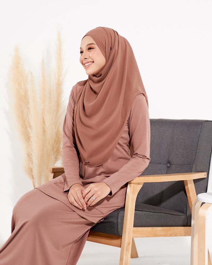 Baju Kurung Kedah Lesica - Peanut Brown - Image 3