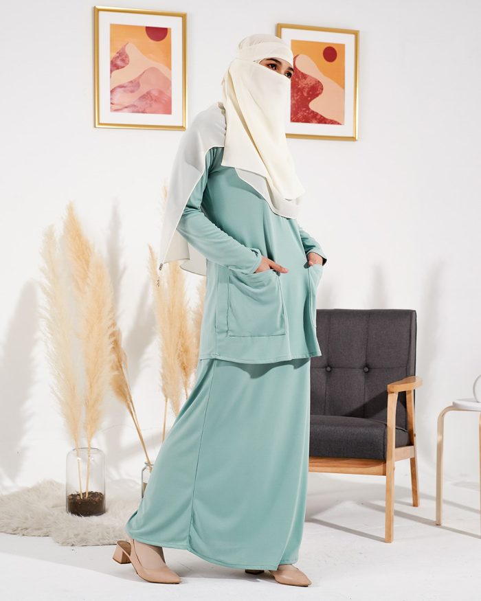 Baju Kurung Kedah Lesica - Teal Green