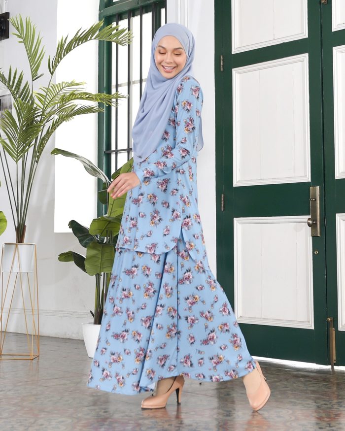 Baju Kurung Losra - Melor Ocean Blue - Image 2
