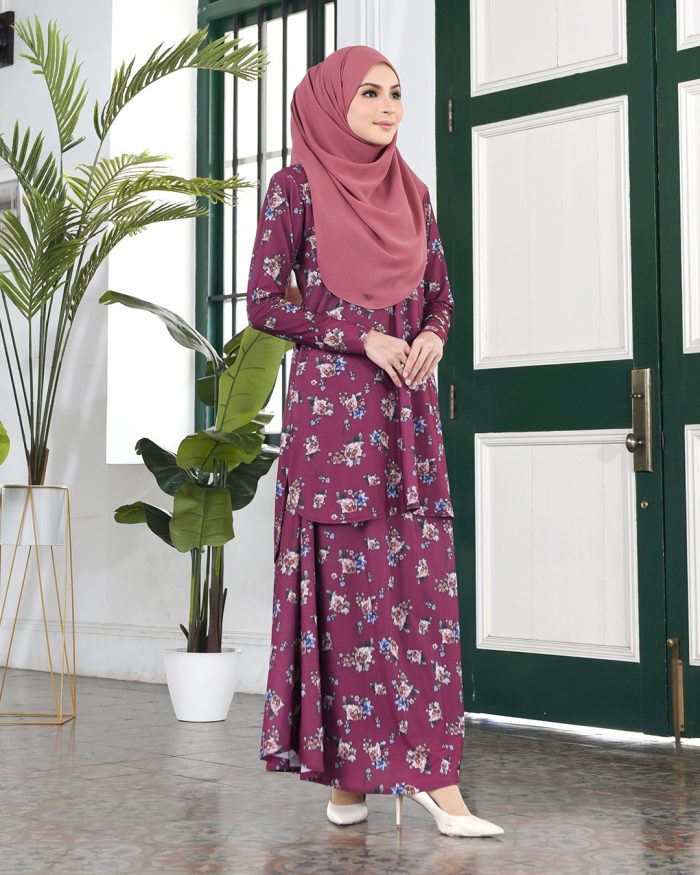 Baju Kurung Losra - Melor Plum - Image 3