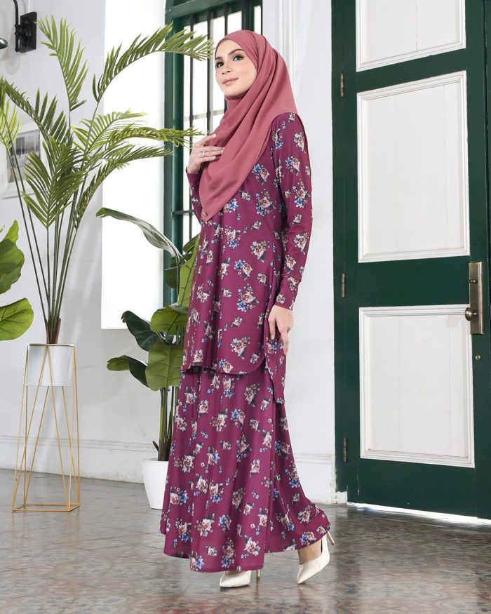 Baju Kurung Losra - Melor Plum