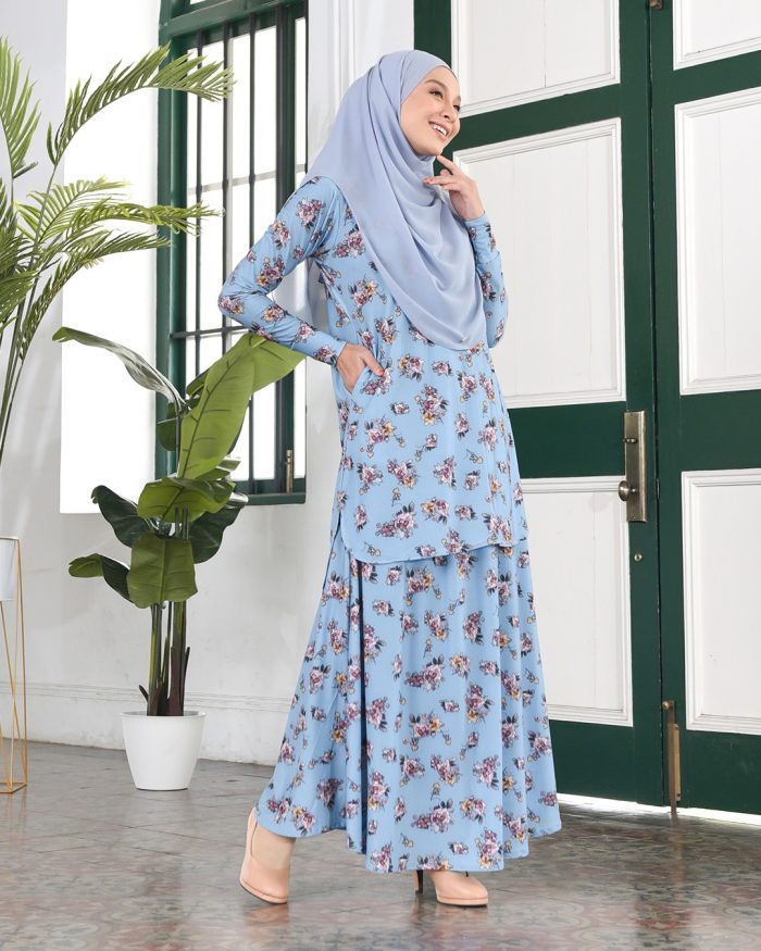 Baju Kurung Losra - Melor Ocean Blue - Image 4