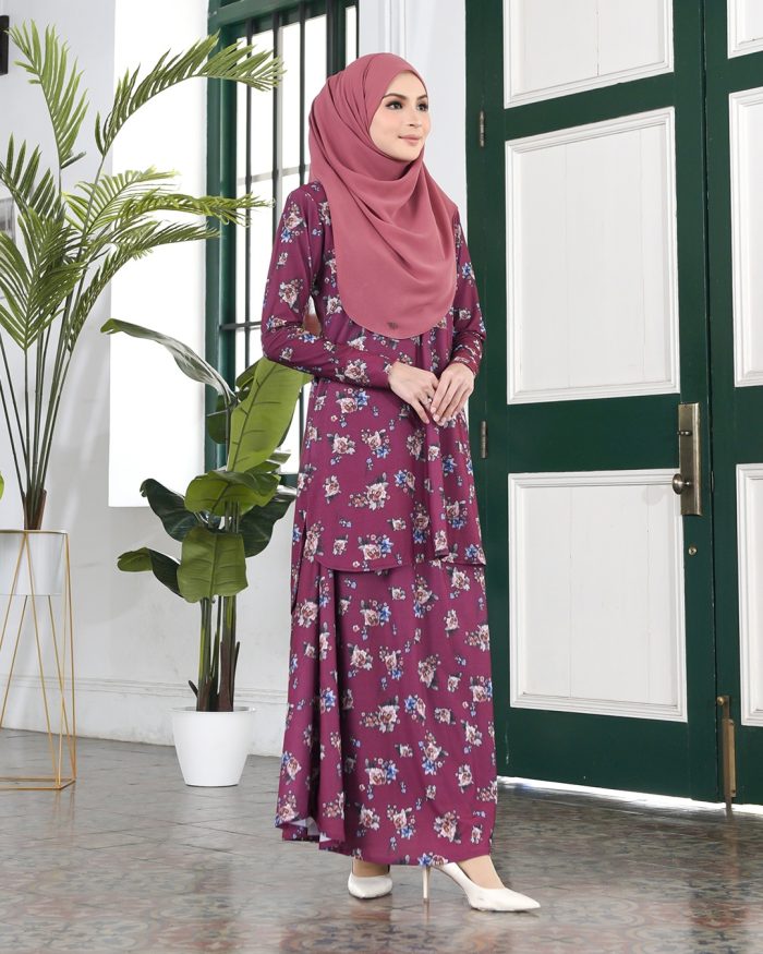 Baju Kurung Losra - Melor Plum - Image 2