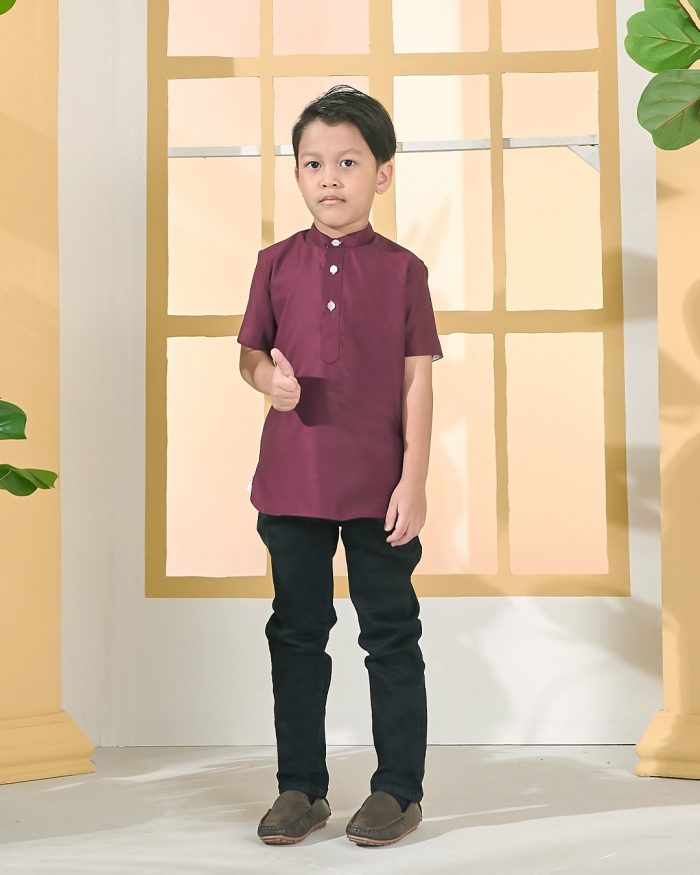 Kurta Luqman Kids - Plum Purple - Image 2