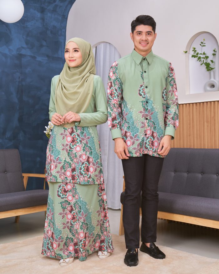 Kemeja Batik Sultan - Anggerik Sage green - Image 8