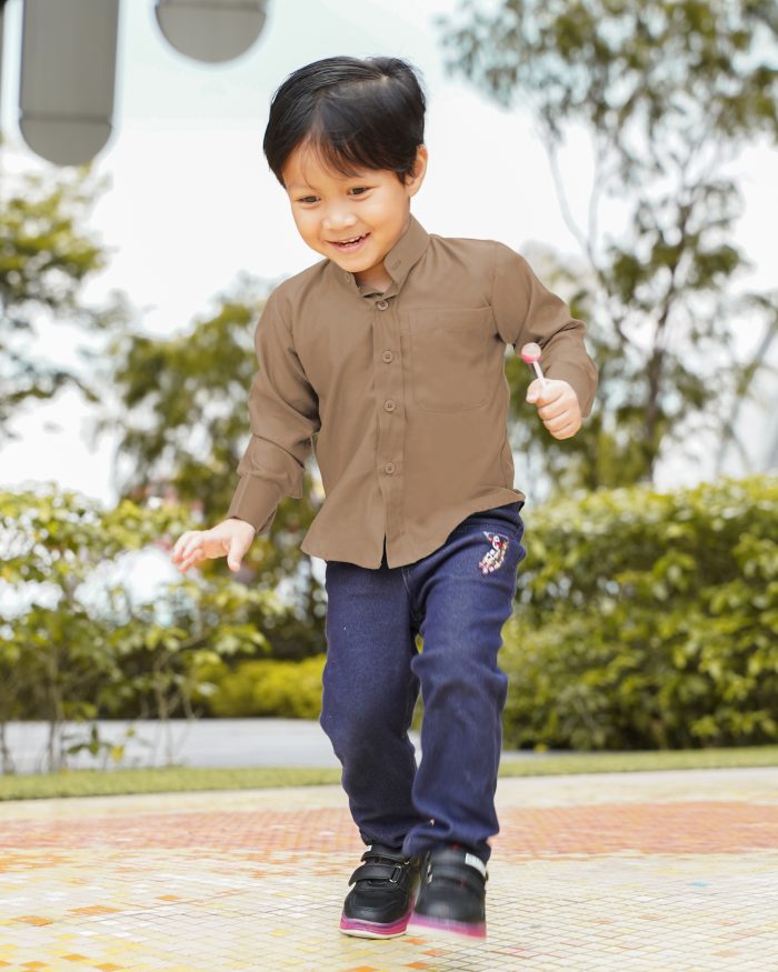 Baju Kurta Mizan Kids - Saddle Brown - Image 3