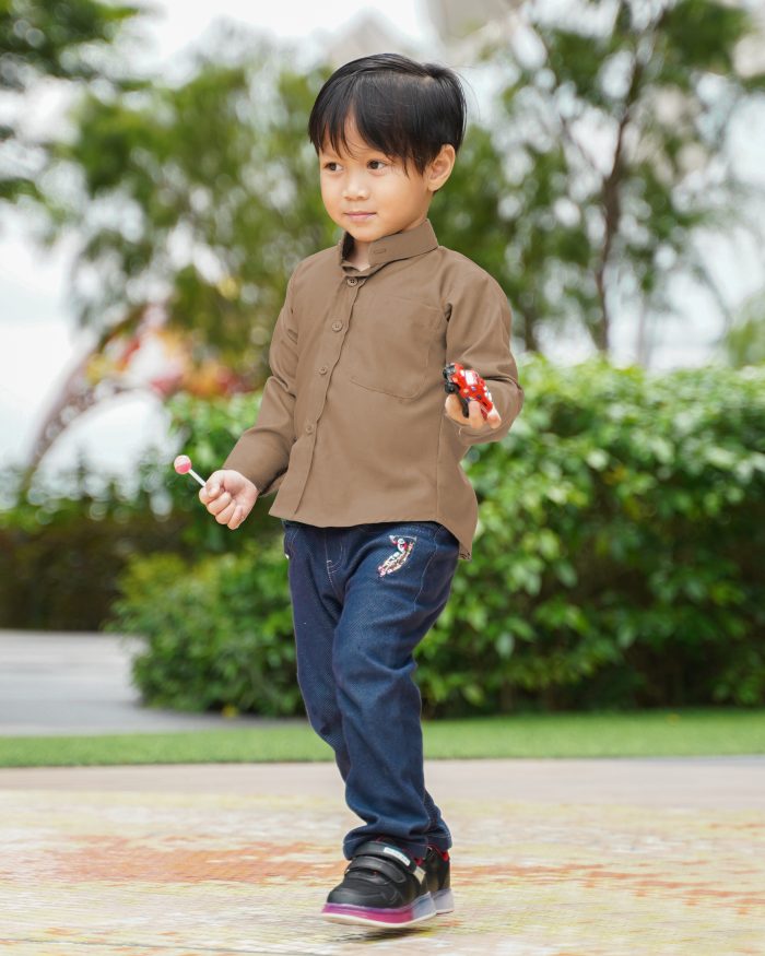 Baju Kurta Mizan Kids - Saddle Brown - Image 2