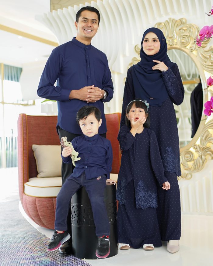 Baju Kurta Mizan - Navy Blue - Image 6