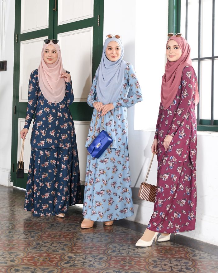 Baju Kurung Losra - Melor Ocean Blue - Image 5