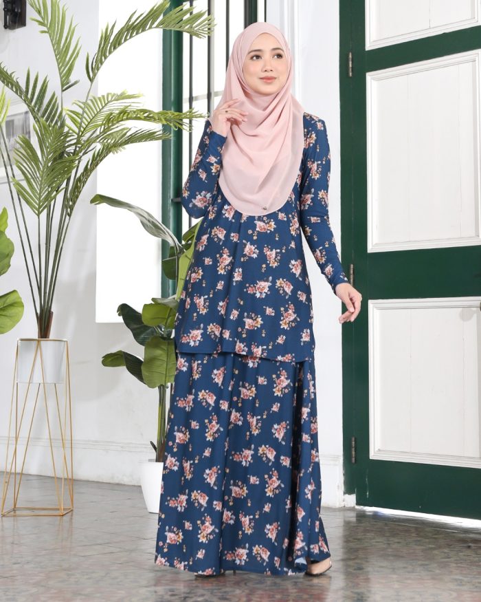 Baju Kurung Losra - Melor Oxford Blue - Image 3