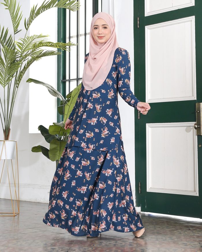 Baju Kurung Losra - Melor Oxford Blue - Image 2