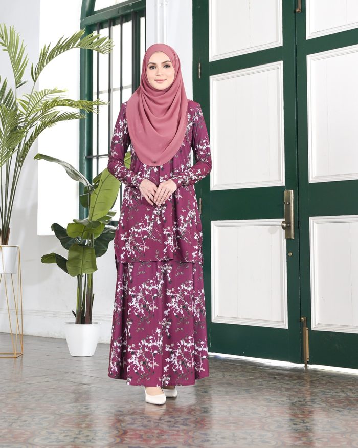 Baju Kurung Losra - Elder Plum - Image 3
