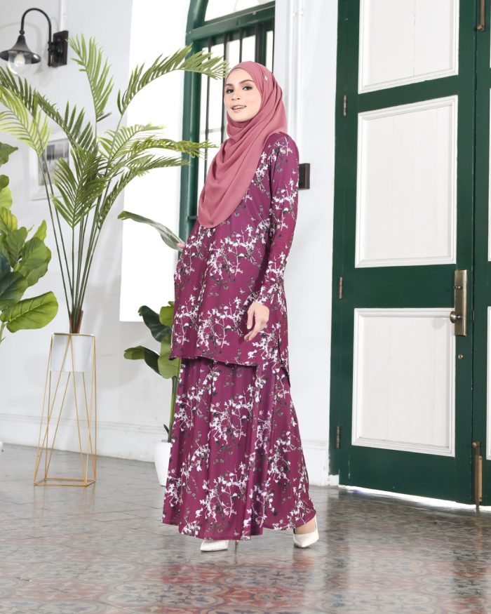 Baju Kurung Losra - Elder Plum - Image 5