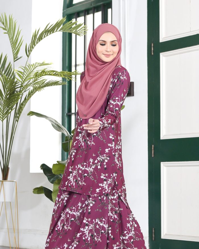 Baju Kurung Losra - Elder Plum - Image 4