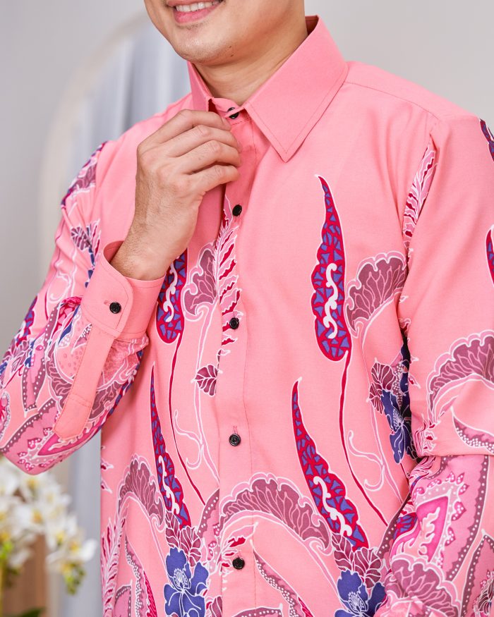 Kemeja Batik Sultan - Fern Flamingo Pink - Image 6