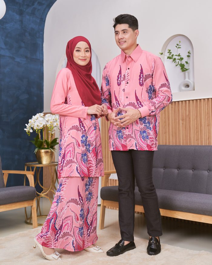 Kemeja Batik Sultan - Fern Flamingo Pink - Image 7