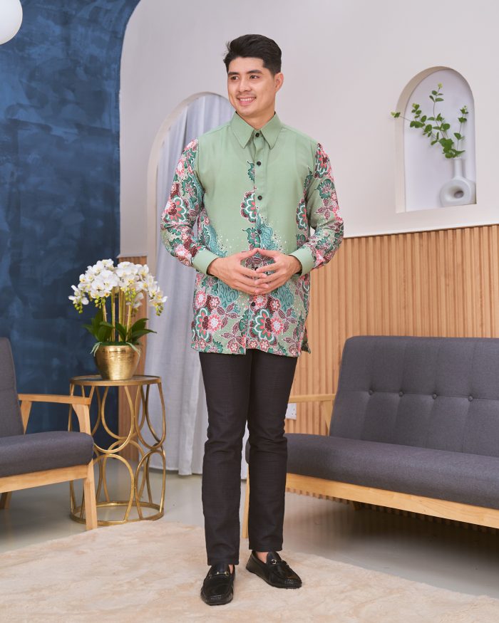 Kemeja Batik Sultan - Anggerik Sage green