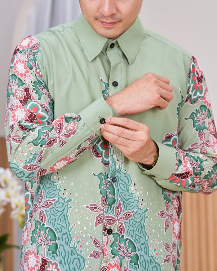 Kemeja Batik Sultan - Anggerik Sage green - Image 5