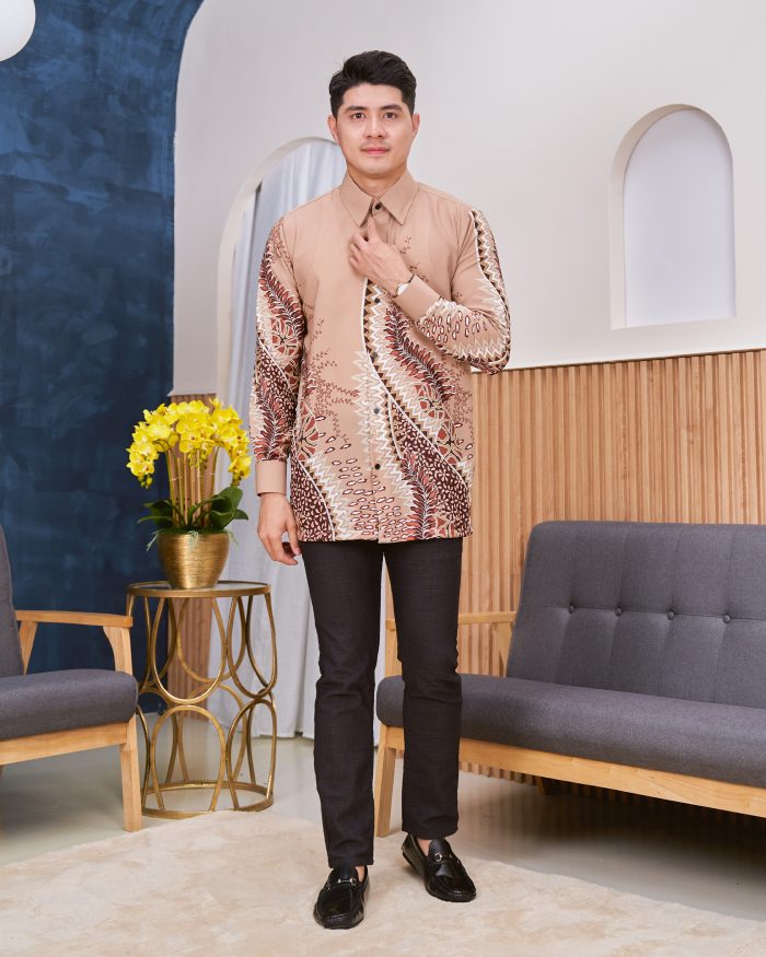 Kemeja Batik Sultan - Ombak Light Brown