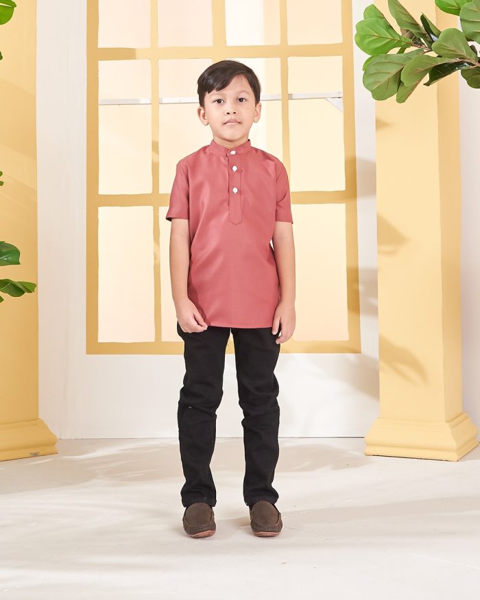 Kurta Luqman Kids - Mahogany Red - Image 3