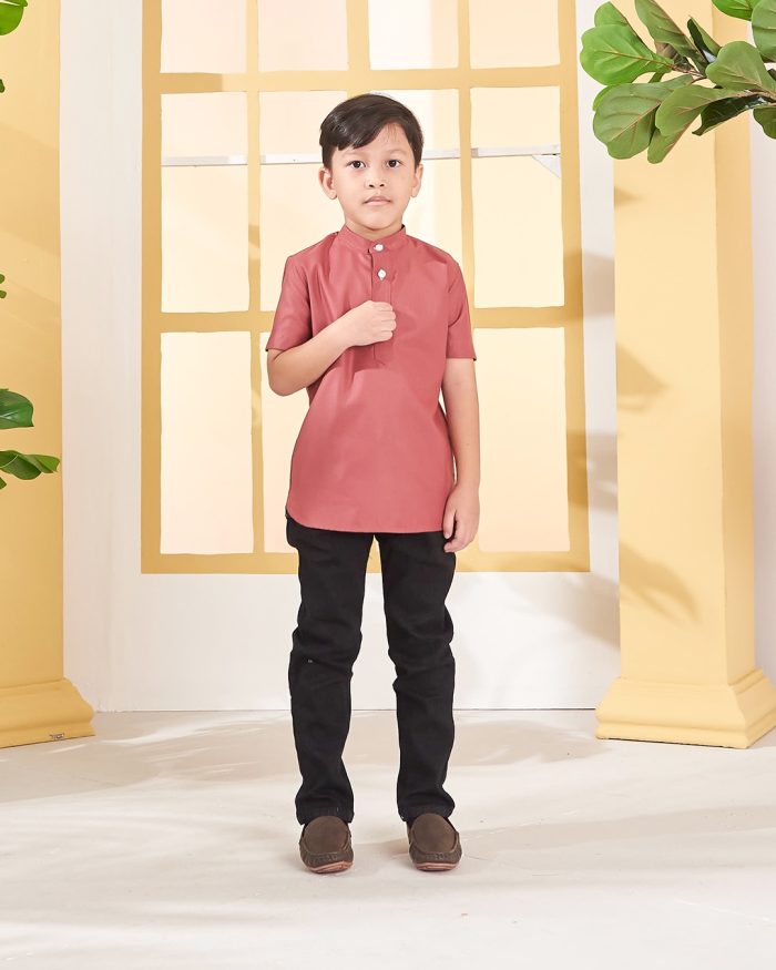 Kurta Luqman Kids - Mahogany Red