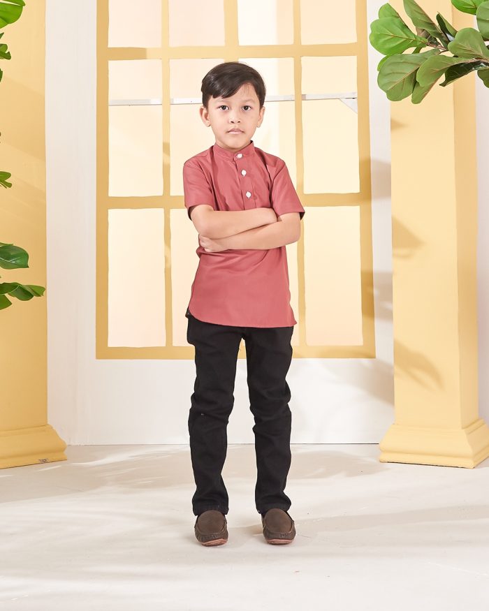 Kurta Luqman Kids - Mahogany Red - Image 2