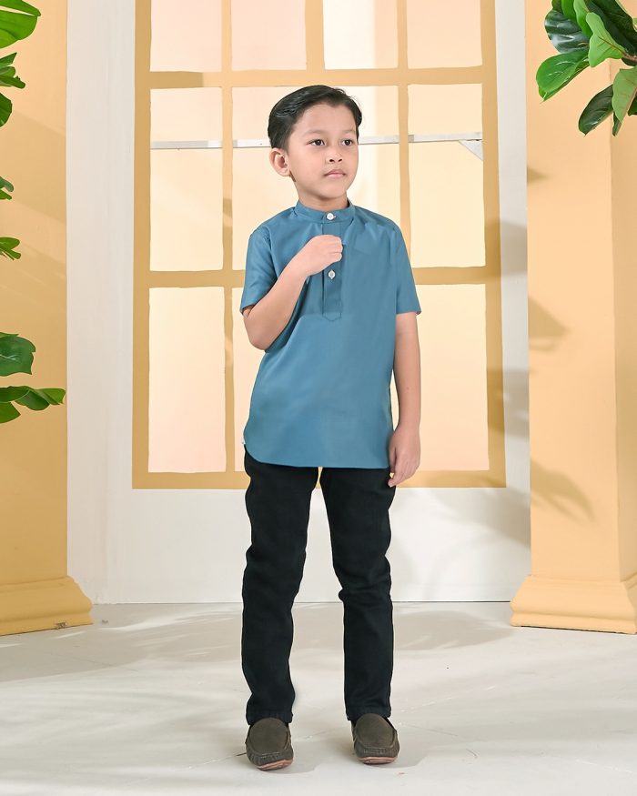 Kurta Luqman Kids - Teal Green - Image 3