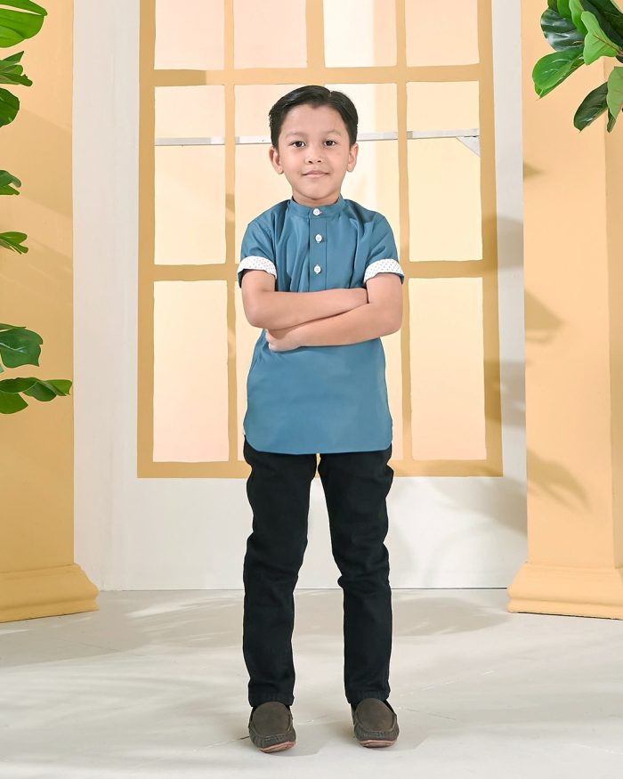 Kurta Luqman Kids - Teal Green - Image 2