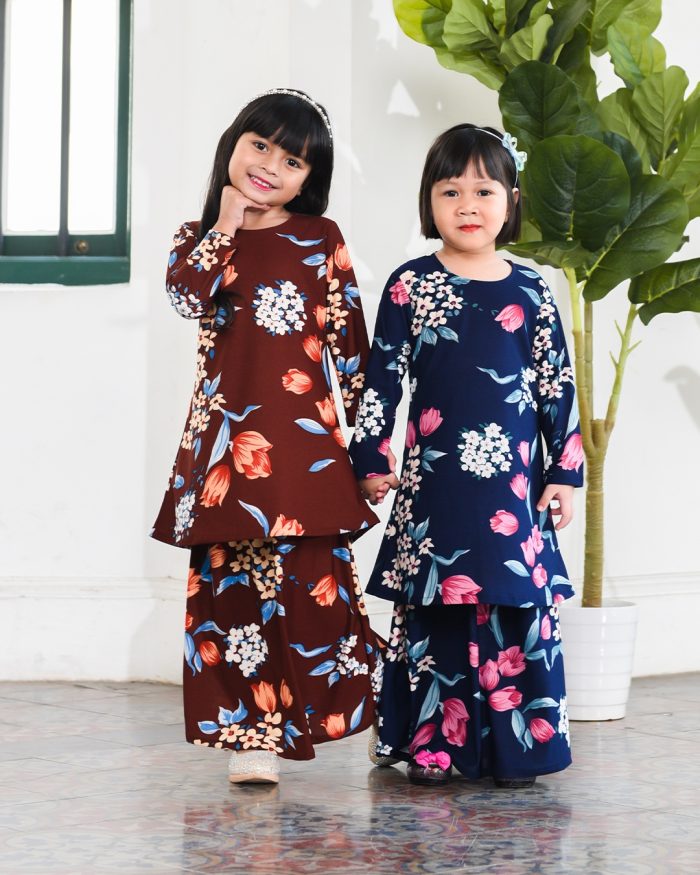 Kurung Lara Kids - Midnight Blue - Image 4