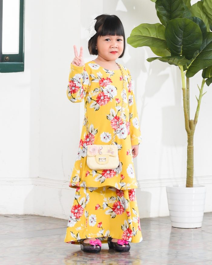 Kurung Lara Kids – Aster Yellow