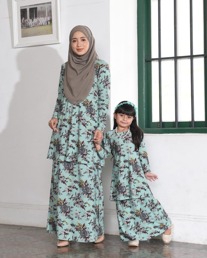 Kurung Lara Kids - Geredenia Mint - Image 5