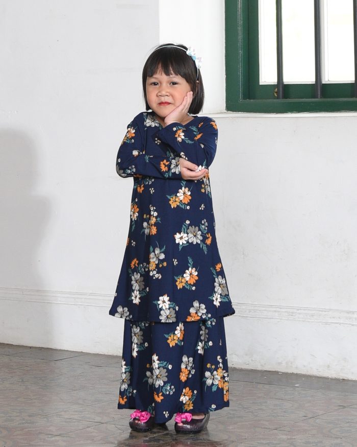 Kurung Lara Kids - Primerose Blue