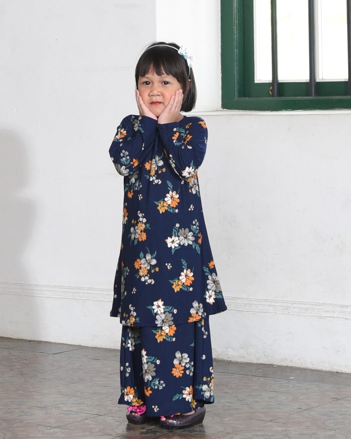 Kurung Lara Kids - Primerose Blue - Image 3