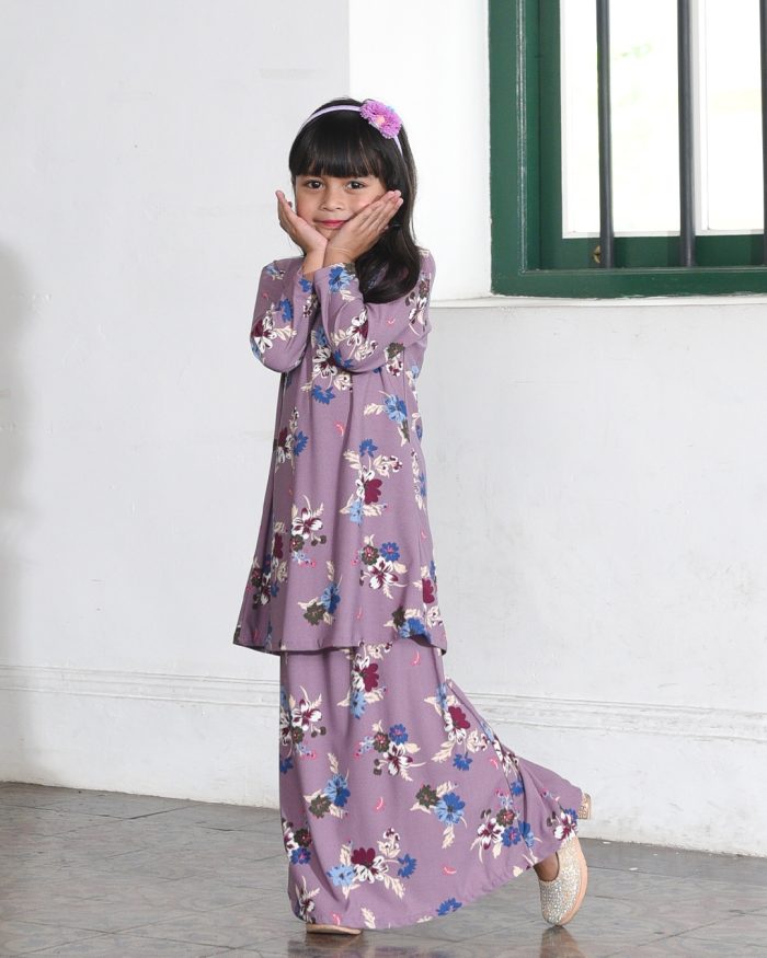 Kurung Lara Kids – Primerose Purple