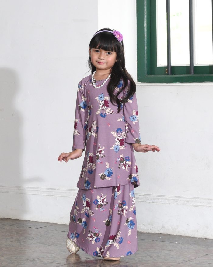 Kurung Lara Kids – Primerose Purple - Image 3