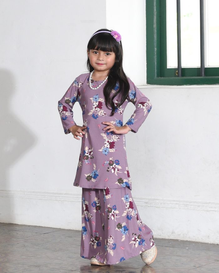 Kurung Lara Kids – Primerose Purple - Image 2