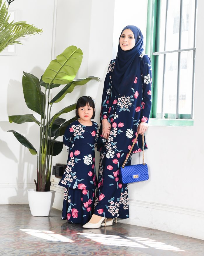 Kurung Lara Kids - Midnight Blue - Image 6