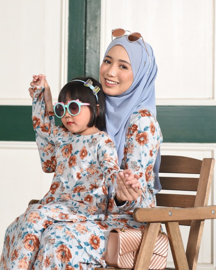 Kurung Lara Kids – Peony Blue - Image 5