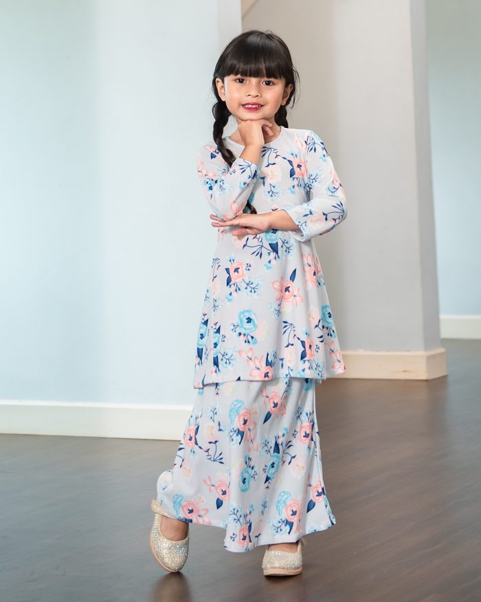 Baju Kurung Pahang Laura Printed Kids – Melati Abalone