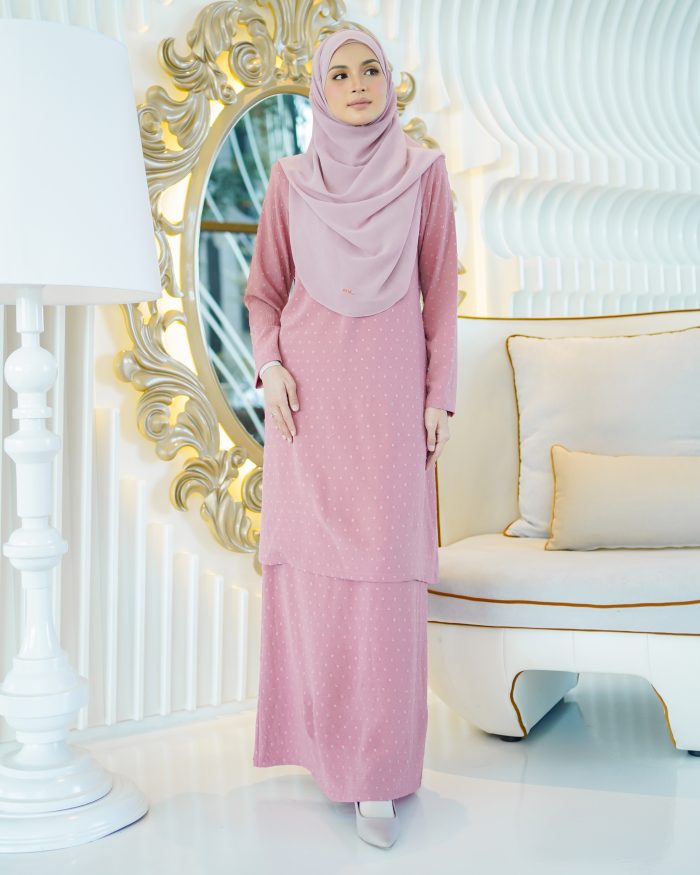 Baju Kurung Moden Rania - Candy Pink