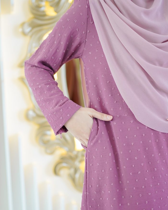 Baju Kurung Moden Rania - Orchid Purple - Image 4