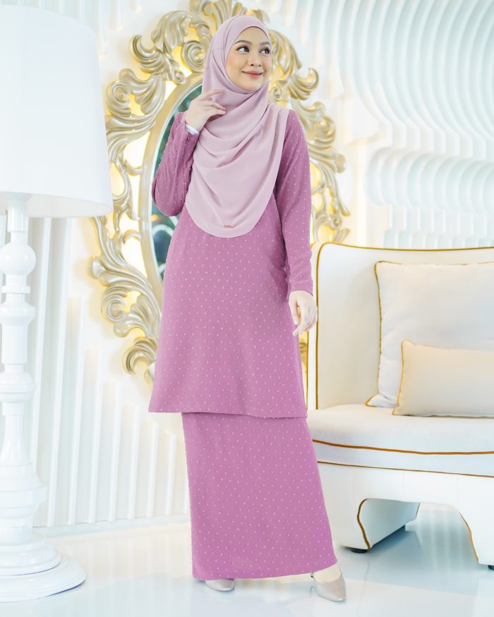 Baju Kurung Moden Rania - Orchid Purple - Image 2