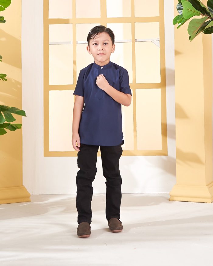 Kurta Luqman Kids - Midnight Blue - Image 3