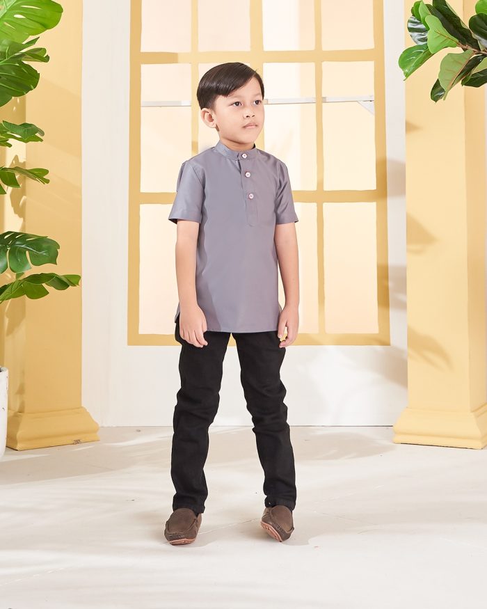 Kurta Luqman Kids - Ash Grey