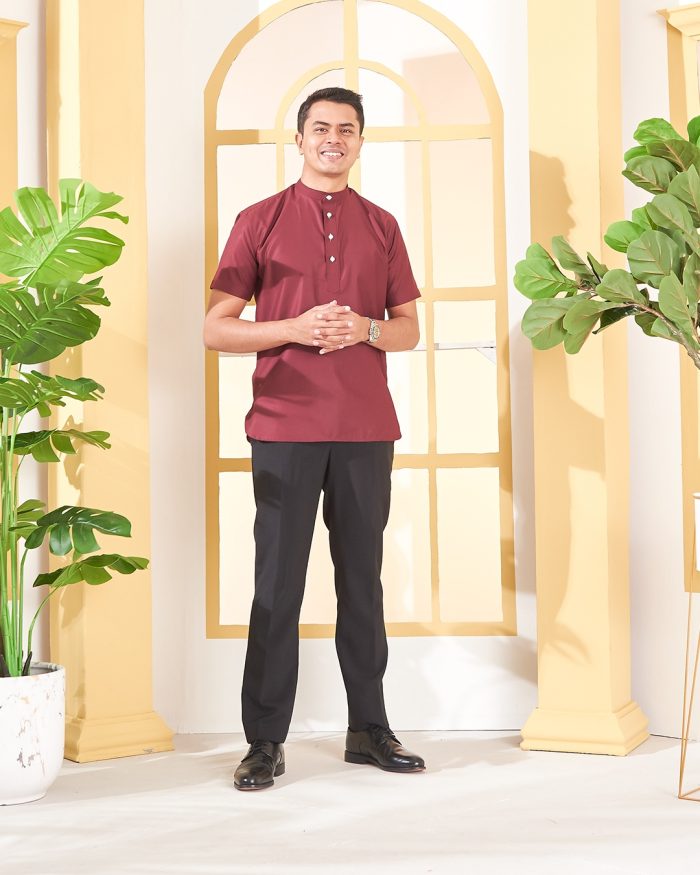 Kurta Luqman - Burgundy Red